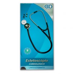 Estetoscópio Cardiológico Inox Preto - BIC