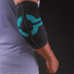 Protetor de Cotovelo Linha PRO Cinza com Azul Turquesa