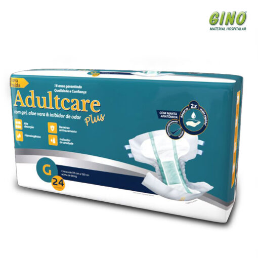 Fralda Uso Adulto Adultcare Plus - Tam G - 24 Unid
